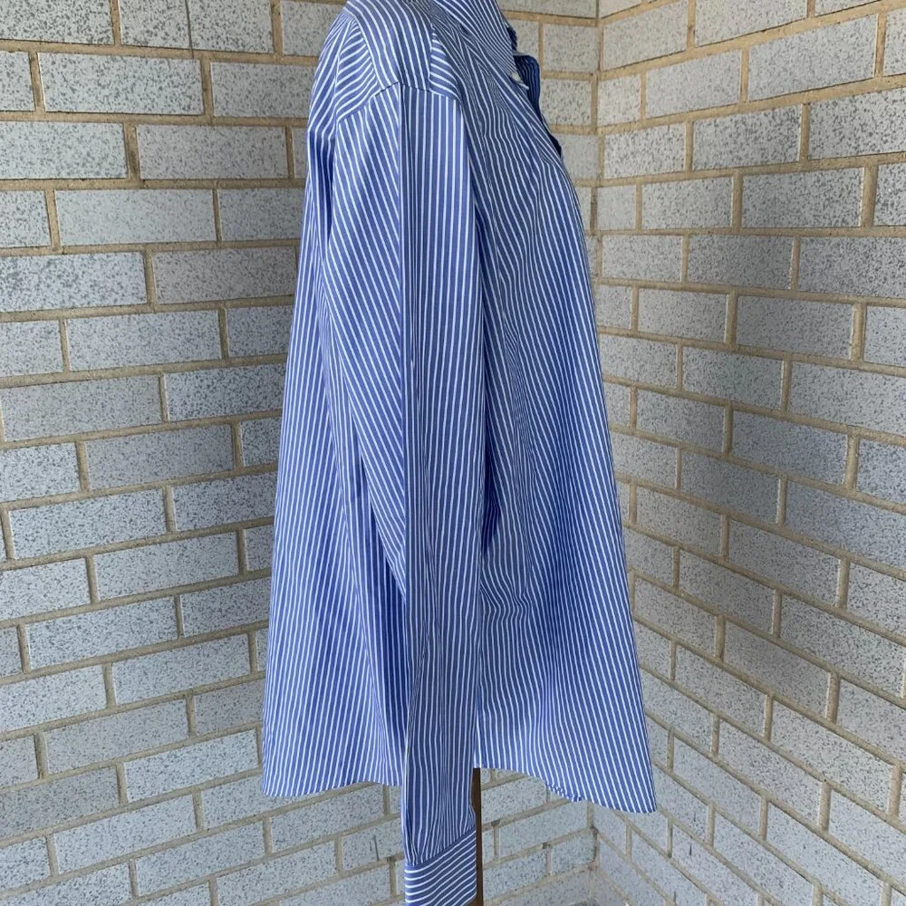 BROOKS BROTHERS MENS STRIPED BUTTON DOWN SHIRT SIZE 16 4/5 NON-IRON ALL COTTON - Picture 3 of 6